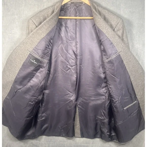 Hickey Freeman Limited 100% Cashmere Blazer Mens 48L Gray Sport Coat Blazer USA - Picture 4 of 10